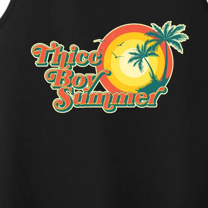 Funny Retro Thicc Boy Summer Performance Tank