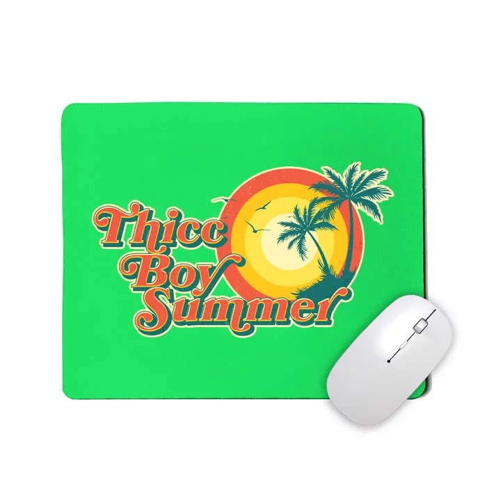 Funny Retro Thicc Boy Summer Mousepad