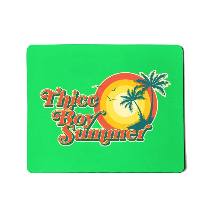 Funny Retro Thicc Boy Summer Mousepad