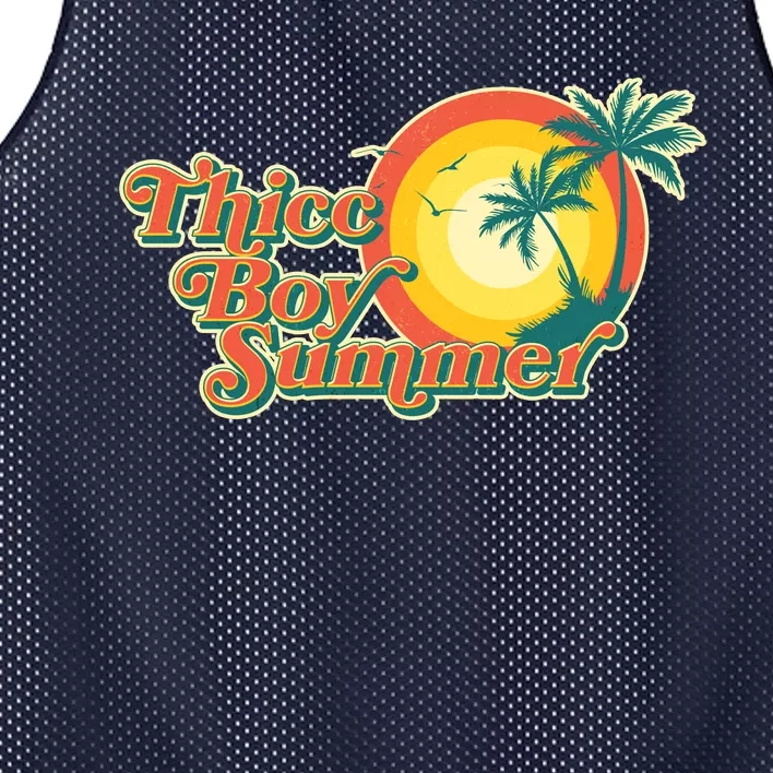 Funny Retro Thicc Boy Summer Mesh Reversible Basketball Jersey Tank