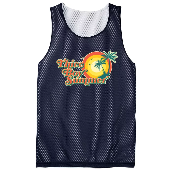 Funny Retro Thicc Boy Summer Mesh Reversible Basketball Jersey Tank