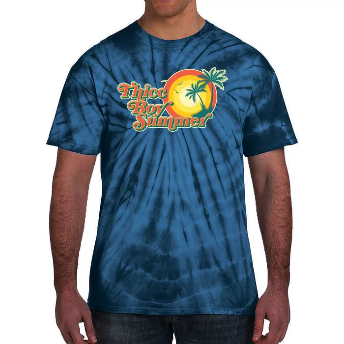 Funny Retro Thicc Boy Summer Tie-Dye T-Shirt