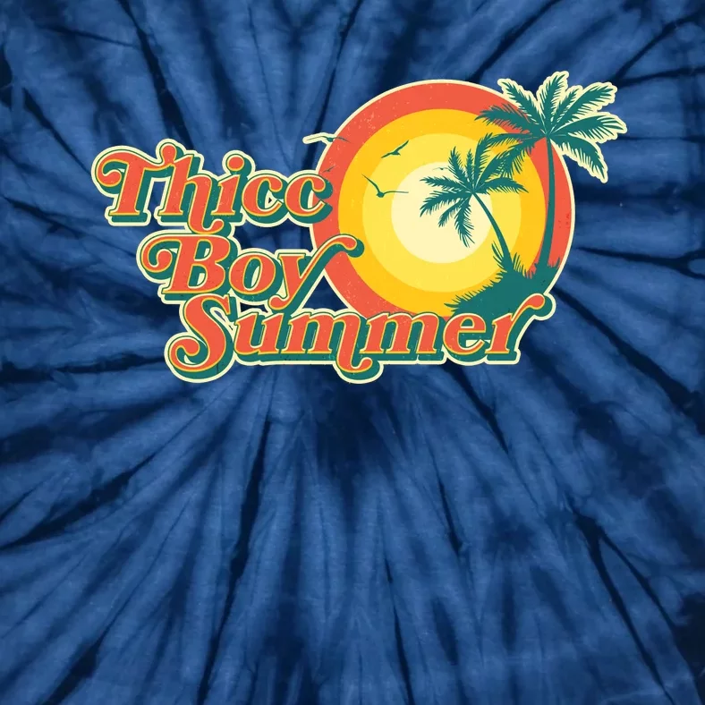 Funny Retro Thicc Boy Summer Tie-Dye T-Shirt