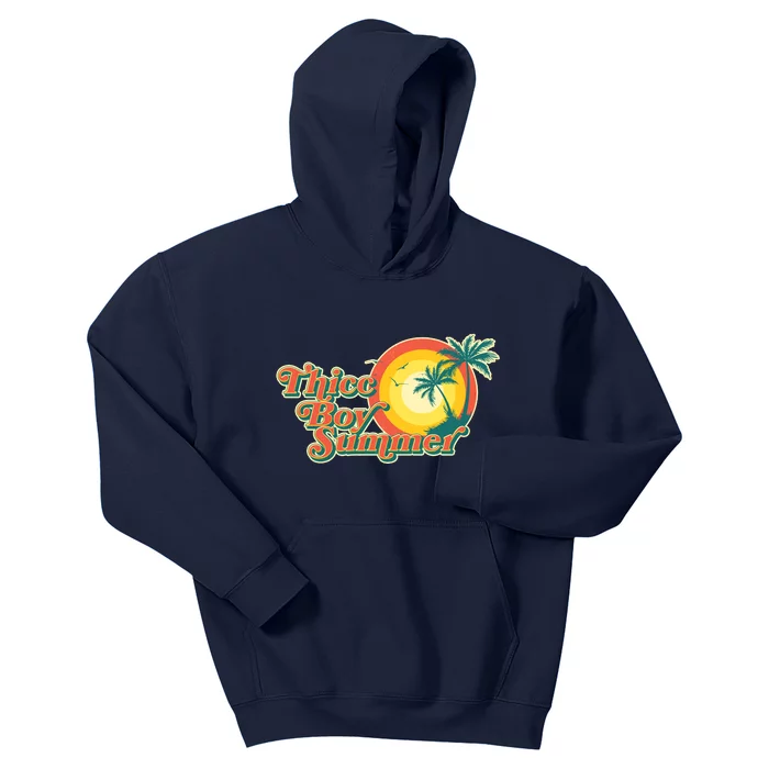 Funny Retro Thicc Boy Summer Kids Hoodie