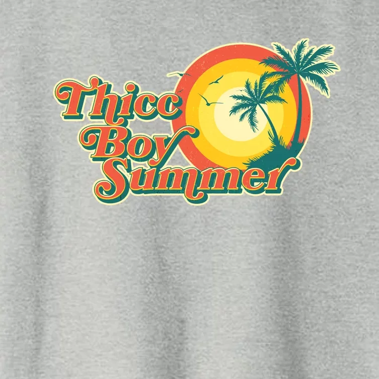 Funny Retro Thicc Boy Summer Women's Crop Top Tee