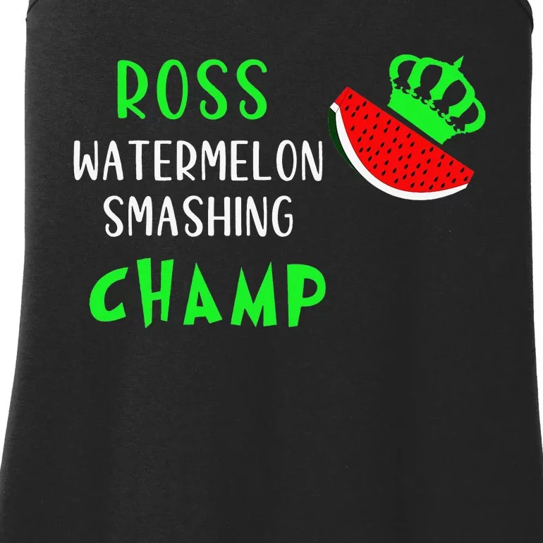 Funny Ross the Watermelon Smashing Champion With Crown Ladies Essential Tank