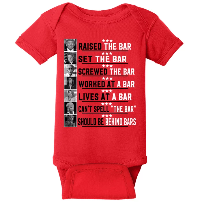 Funny Raised The Bar Donald Trump Baby Bodysuit