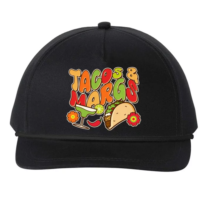 Funny Retro Taco And Margs Margaritas Snapback Five-Panel Rope Hat