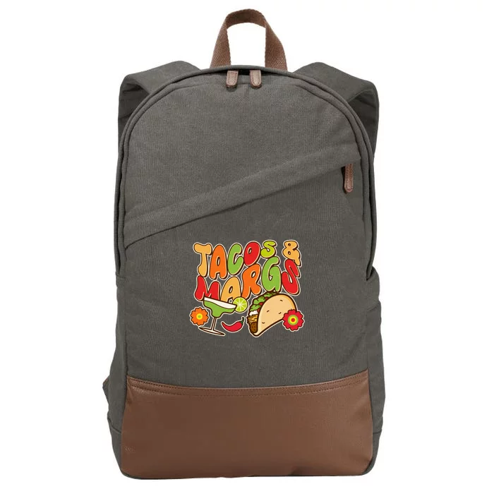 Funny Retro Taco And Margs Margaritas Cotton Canvas Backpack