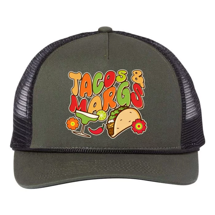 Funny Retro Taco And Margs Margaritas Retro Rope Trucker Hat Cap