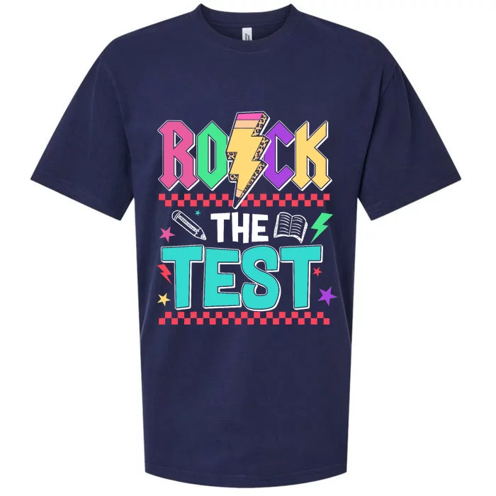 Funny Rock The Test Testing Day Teacher Student Motivational Sueded Cloud Jersey T-Shirt