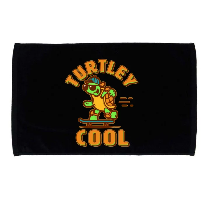 Funny Retro Turtley Cool Skateboarding Turtle Microfiber Hand Towel