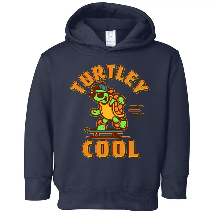 Funny Retro Turtley Cool Skateboarding Turtle Toddler Hoodie