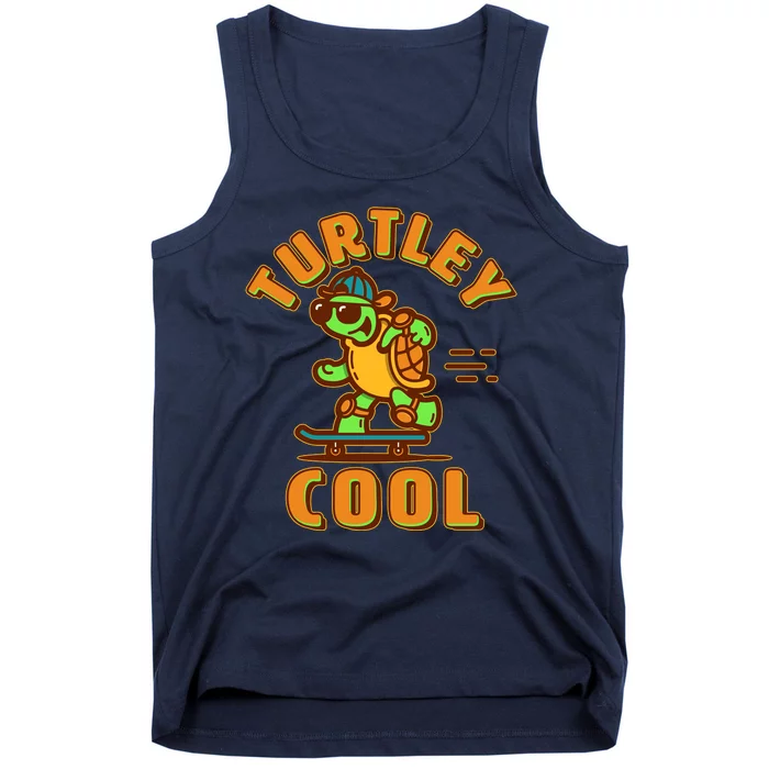 Funny Retro Turtley Cool Skateboarding Turtle Tank Top