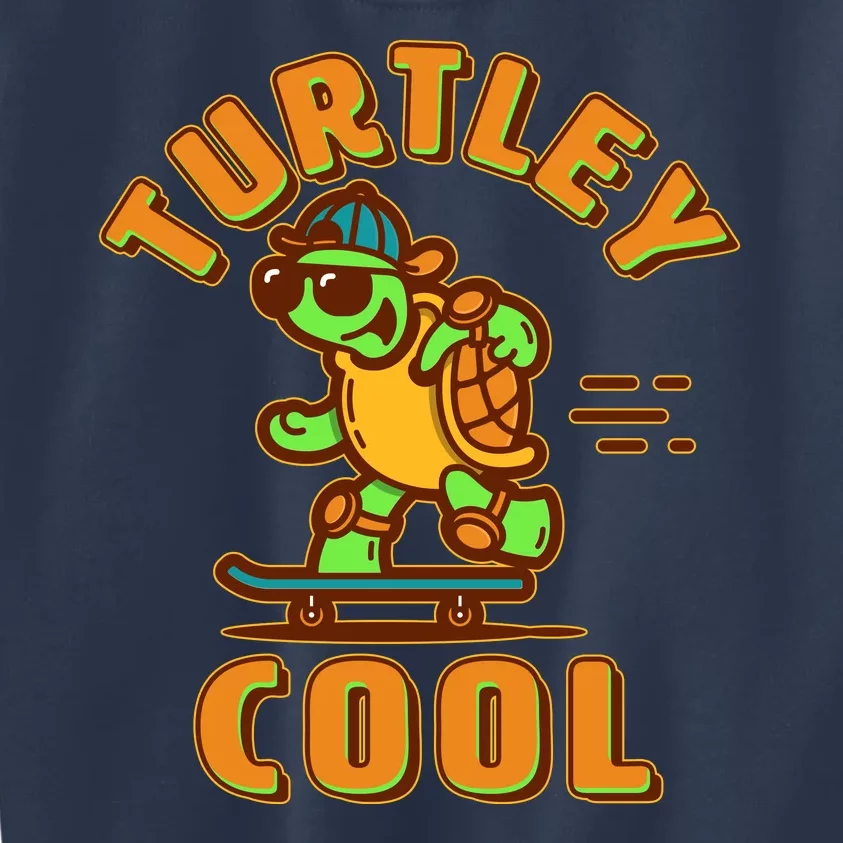 Funny Retro Turtley Cool Skateboarding Turtle Kids Sweatshirt