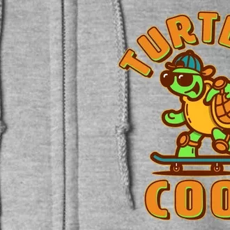 Funny Retro Turtley Cool Skateboarding Turtle Full Zip Hoodie