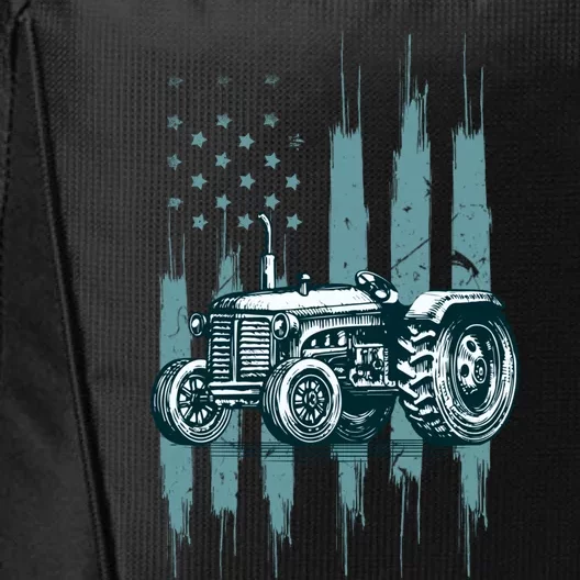 Farmer Rancher Truck Drive Driver Us Flag American Tractor Gift City Backpack