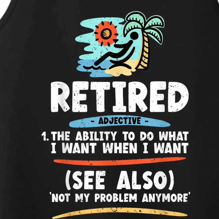 Funny Retired Tshirt, Funny Grandpa Tshirt, Funny Grandma Performance Tank