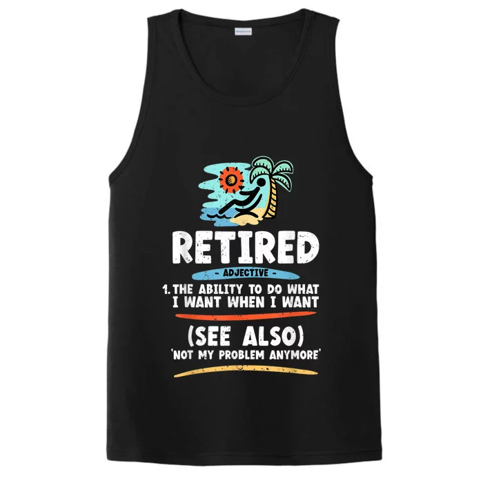 Funny Retired Tshirt, Funny Grandpa Tshirt, Funny Grandma Performance Tank