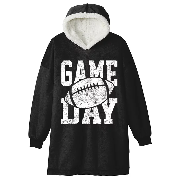 Funny Retro Team Sports Vintage Football Season Game Day Hooded Wearable Blanket