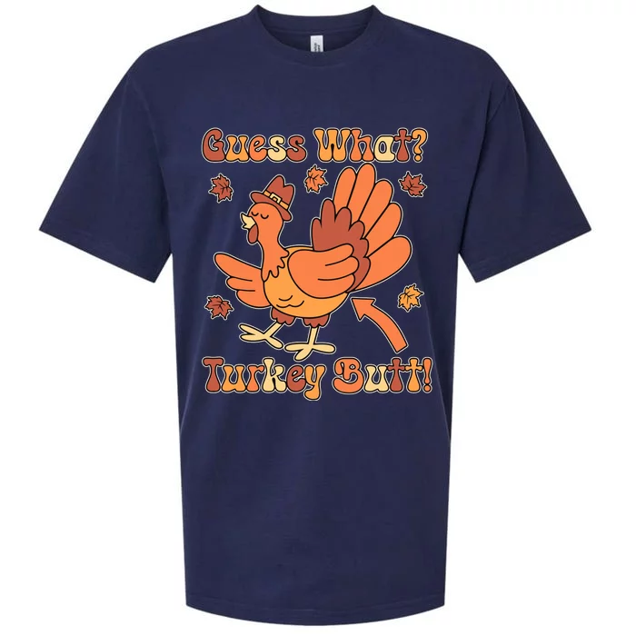 Funny Retro Thanksgiving Guess What Turkey Butt Sueded Cloud Jersey T-Shirt