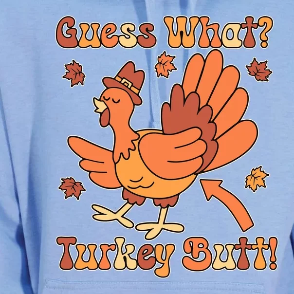 Funny Retro Thanksgiving Guess What Turkey Butt Unisex Surf Hoodie