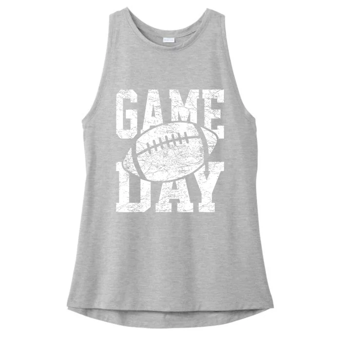 Funny Retro Team Sports Vintage Football Season Game Day Ladies Tri-Blend Wicking Tank