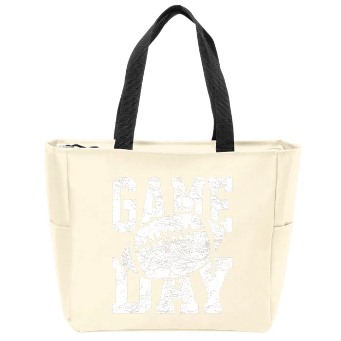 Funny Retro Team Sports Vintage Football Season Game Day Zip Tote Bag