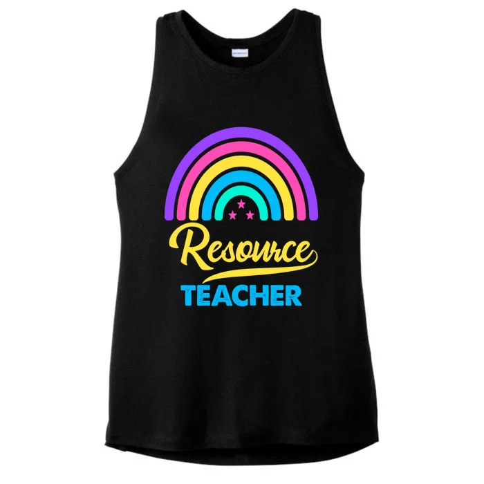 Funny Resource Teacher Rainbow Special Education Teachers Gift Ladies Tri-Blend Wicking Tank