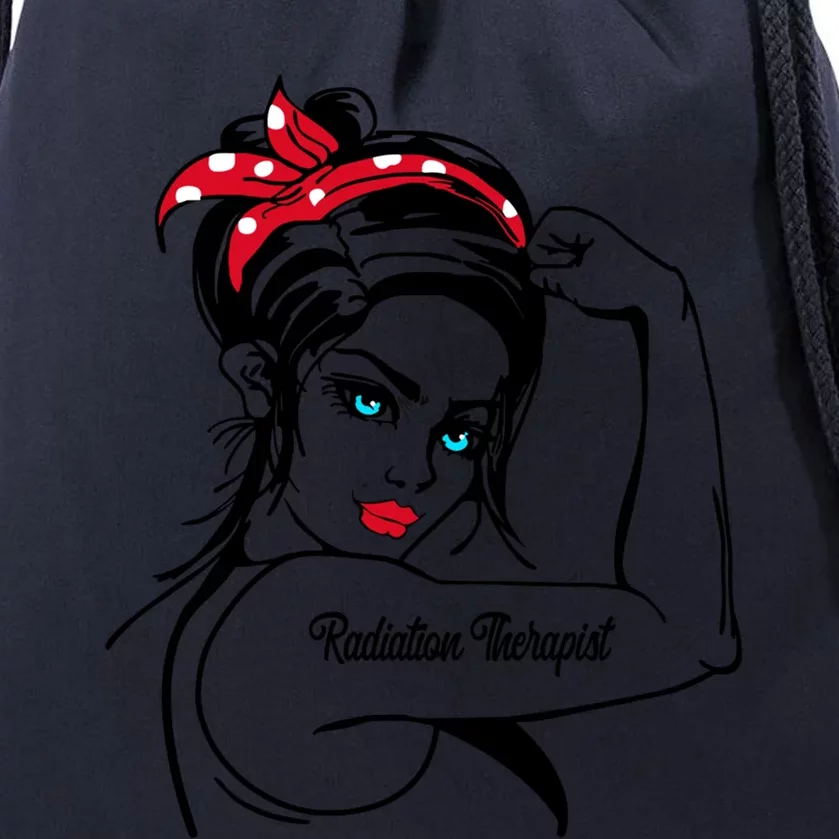 Female Radiation Therapist Rosie The Riveter Pin Up Gift Drawstring Bag