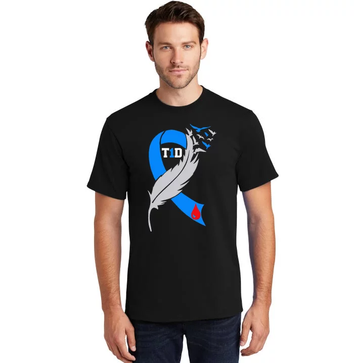 Funny Ribbon T1D Warriors Diabetes Awareness Tall T-Shirt