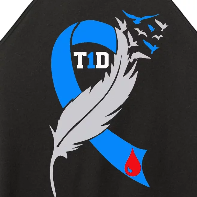 Funny Ribbon T1D Warriors Diabetes Awareness Women’s Perfect Tri Rocker Tank