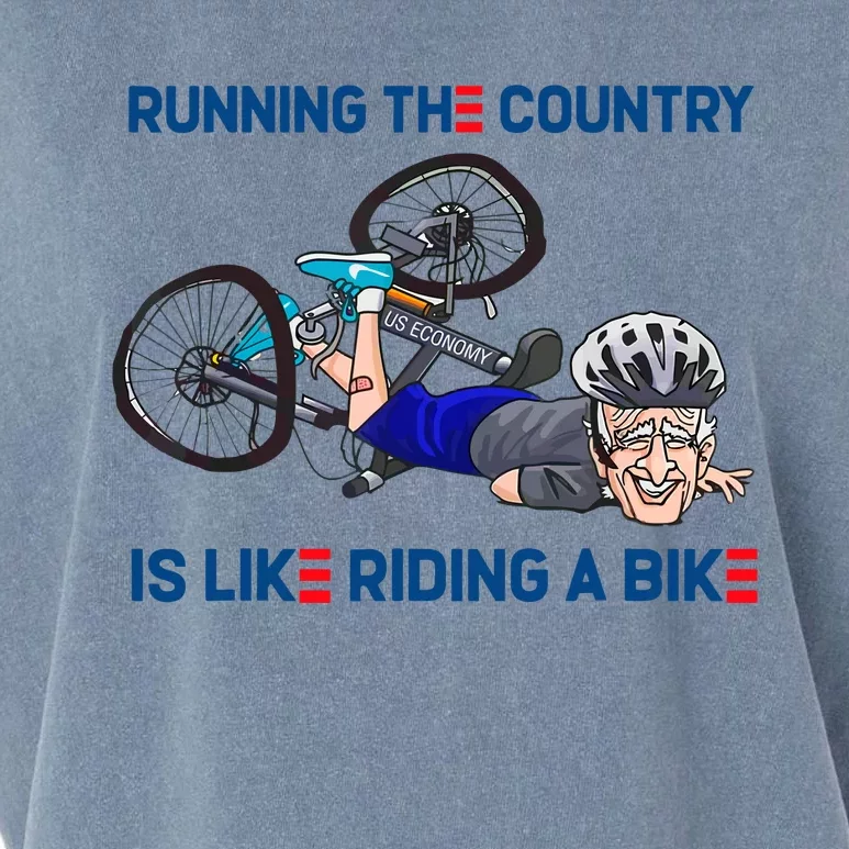 Joe Biden Running The Country Is Like Riding A Bike Garment-Dyed Women's Muscle Tee