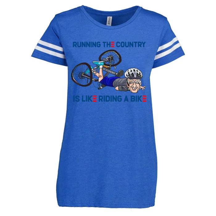 Joe Biden Running The Country Is Like Riding A Bike Enza Ladies Jersey Football T-Shirt