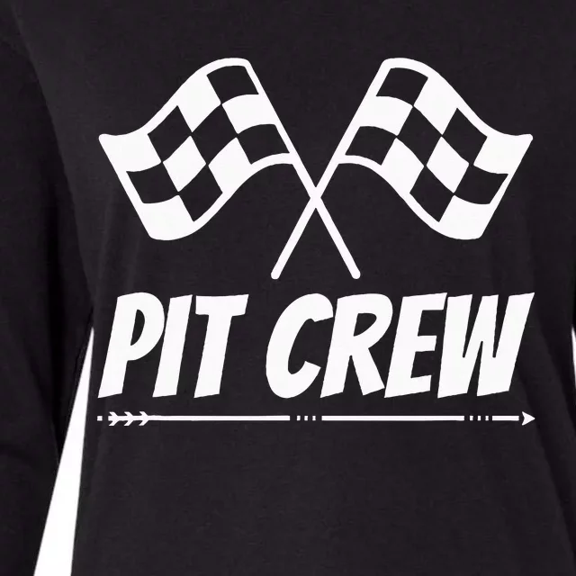 Funny Race Track Pit Crew Racing Mechanic Car Parties Womens Cotton Relaxed Long Sleeve T-Shirt