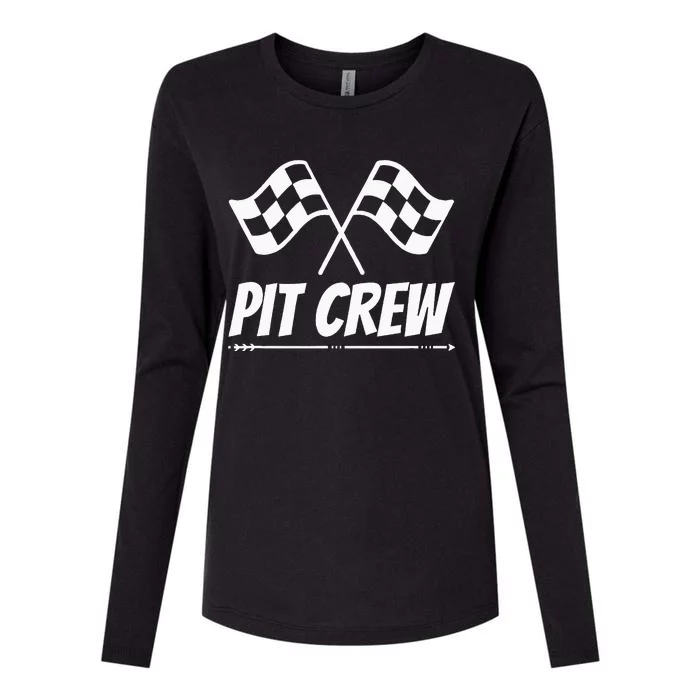 Funny Race Track Pit Crew Racing Mechanic Car Parties Womens Cotton Relaxed Long Sleeve T-Shirt