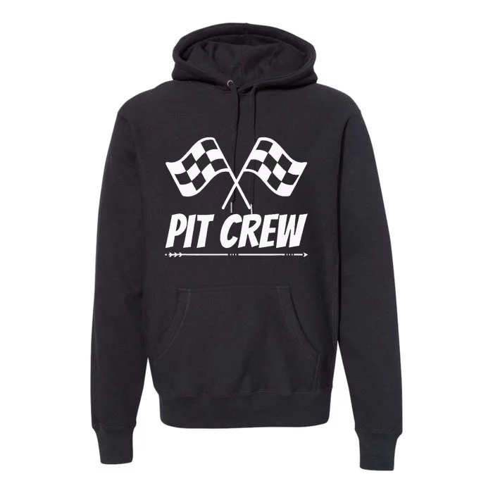 Funny Race Track Pit Crew Racing Mechanic Car Parties Premium Hoodie