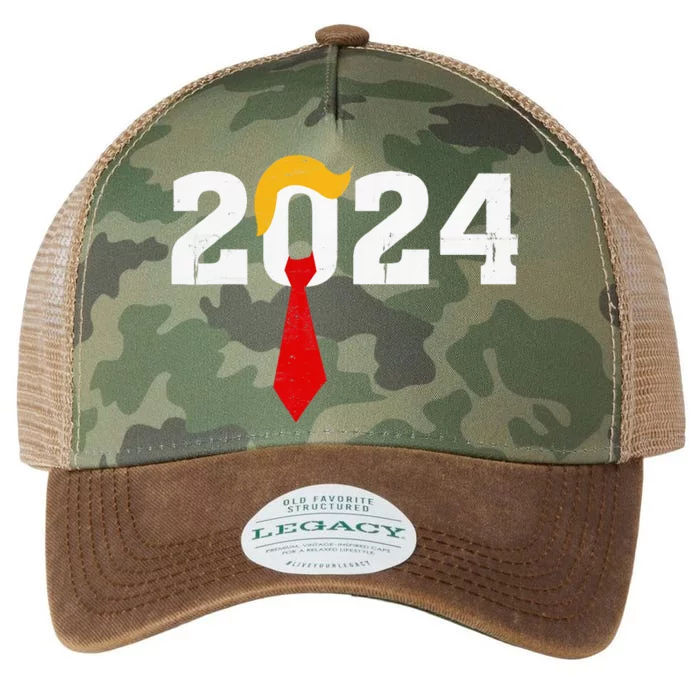 Funny Retro Trump 2024 Still Vote Felon Legacy Tie Dye Trucker Hat