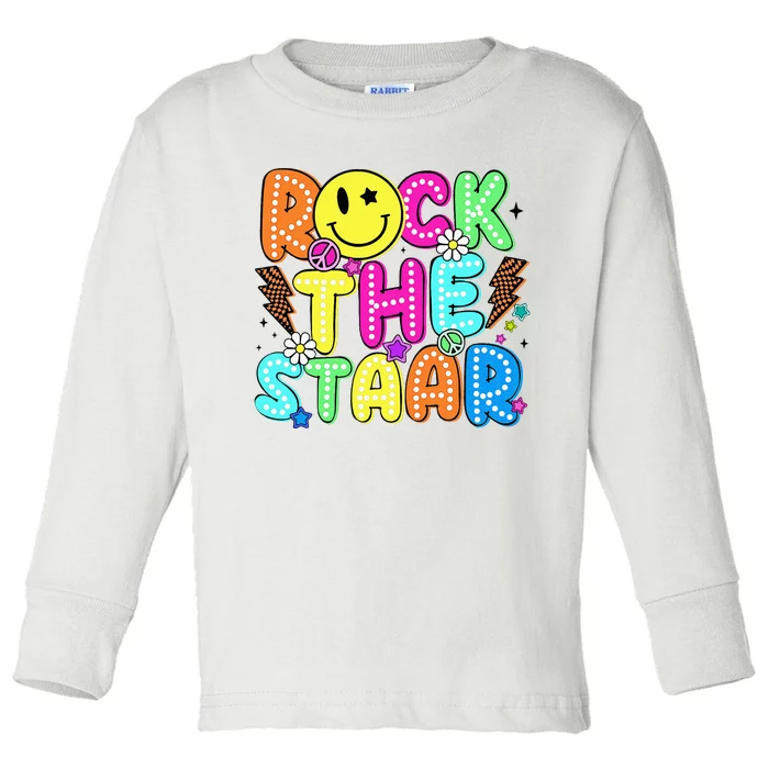 Funny Rock The Test Testing Day Teacher Student Motivational Toddler Long Sleeve Shirt