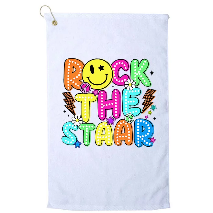 Funny Rock The Test Testing Day Teacher Student Motivational Platinum Collection Golf Towel