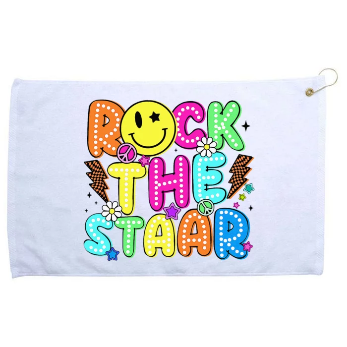 Funny Rock The Test Testing Day Teacher Student Motivational Grommeted Golf Towel