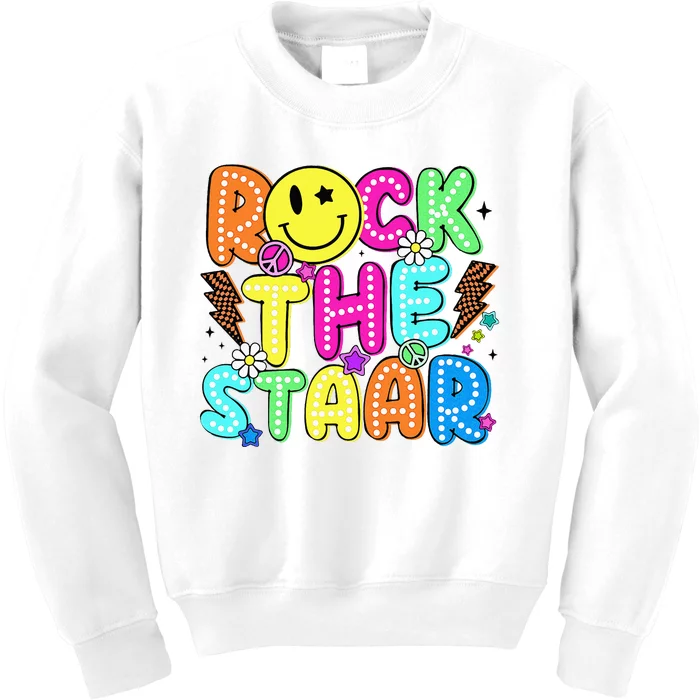 Funny Rock The Test Testing Day Teacher Student Motivational Kids Sweatshirt