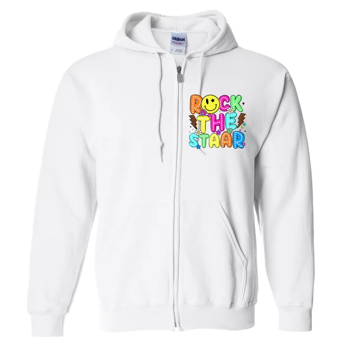 Funny Rock The Test Testing Day Teacher Student Motivational Full Zip Hoodie