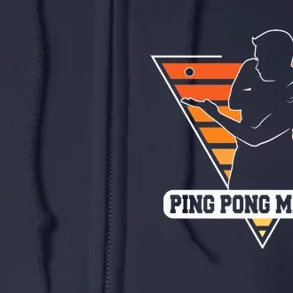 Funny Retro Tabletennis Ping Pong Quote Ping Pong Master Premium Full Zip Hoodie