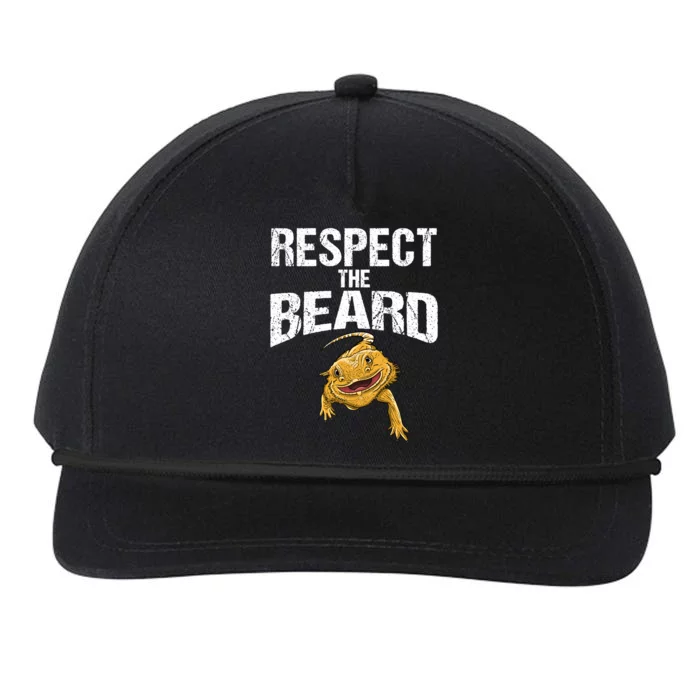 Funny Respect The Beard Gift Cute Bearded Dragon Gift Snapback Five-Panel Rope Hat