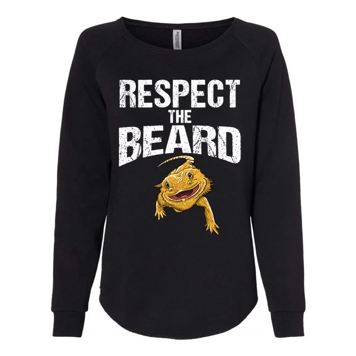 Funny Respect The Beard Gift Cute Bearded Dragon Gift Womens California Wash Sweatshirt