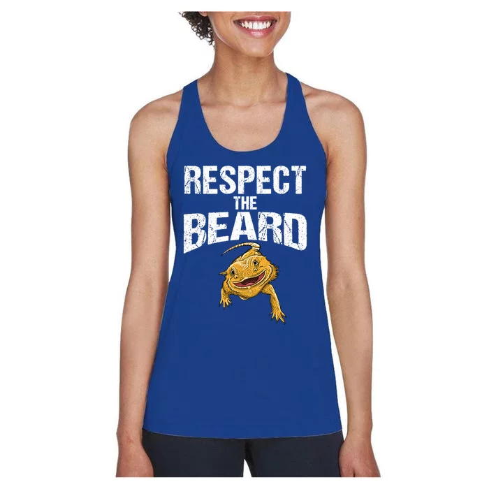 Funny Respect The Beard Gift Cute Bearded Dragon Gift Women's Racerback Tank