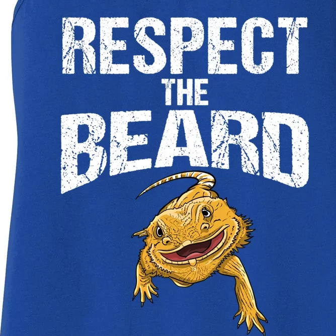 Funny Respect The Beard Gift Cute Bearded Dragon Gift Women's Racerback Tank