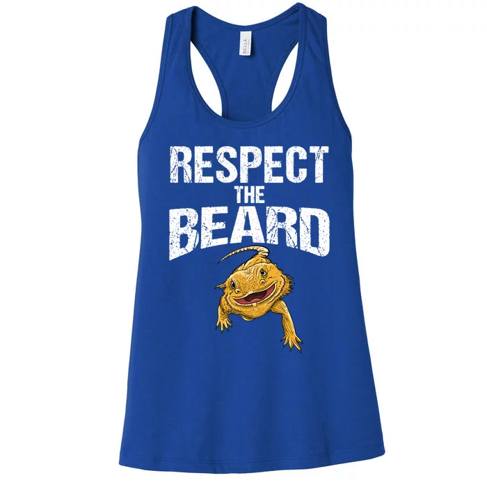 Funny Respect The Beard Gift Cute Bearded Dragon Gift Women's Racerback Tank