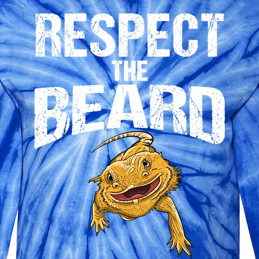 Funny Respect The Beard Gift Cute Bearded Dragon Gift Tie-Dye Long Sleeve Shirt